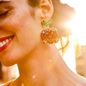 BaubleBar Pumpkin Bejeweled Drop Earrings